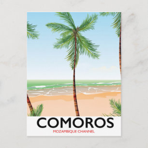 Cartão Postal cartaz de férias da ilha Comores.