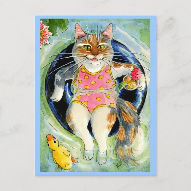 Cartão Postal Cartaz de férias de verão, desejando que você esti (Frente)