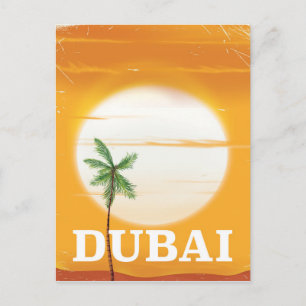 Cartão Postal Cartaz de férias estilo vintage de Dubai