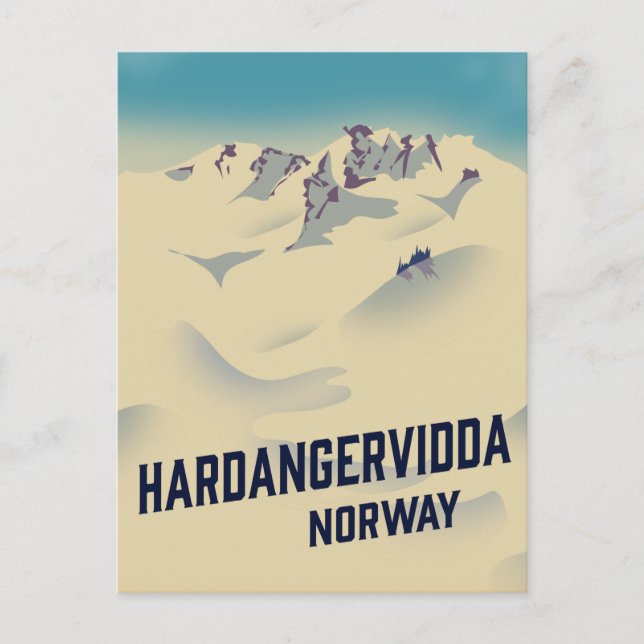 Cartão Postal Cartaz de férias Hardangervidda Noruega. (Frente)