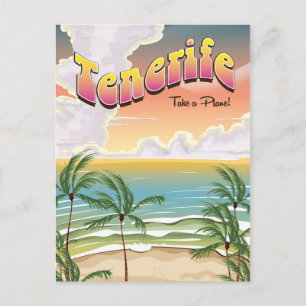 Cartão Postal cartaz de férias na praia de Tenerife