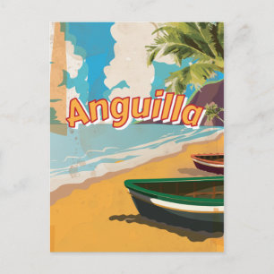 Cartão Postal Cartaz de férias retrô de Anguilla