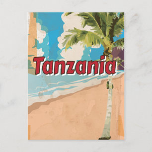 Cartão Postal Cartaz de férias vintage da Tanzânia