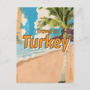 Cartão Postal Cartaz de férias vintage da Turquia