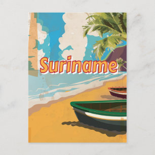 Cartão Postal Cartaz de férias vintage do Suriname