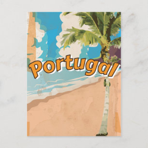 Cartão Postal Cartaz de férias vintage em Portugal