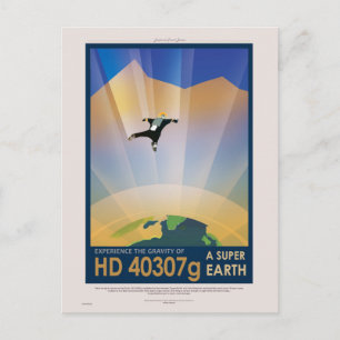 Cartão Postal Cartaz de Ficção Científica de Viagens Futuras da