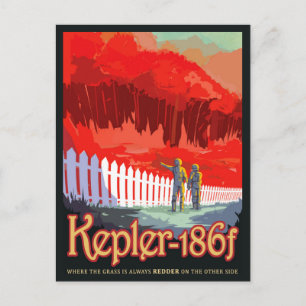 Cartão Postal Cartaz de Ficção Científica de Viagens Futuras da