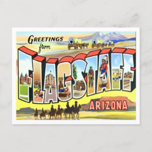 Cartão Postal Cartaz de Flagstaff, Arizona Vintage Grandes Letra