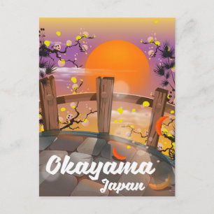 Cartão Postal cartaz de flor japonesa de Okayama.