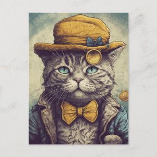 Cartão Postal Cartaz de gato de Cinza Legal