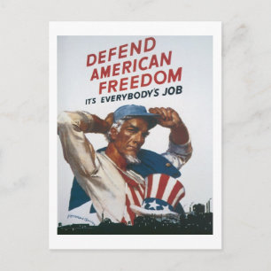 Cartão Postal Cartaz de Guerra Vintage Defender a Liberdade Amer