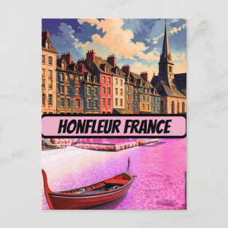 Cartão Postal Cartaz de Honfleur França Impressão de Viagem Vint
