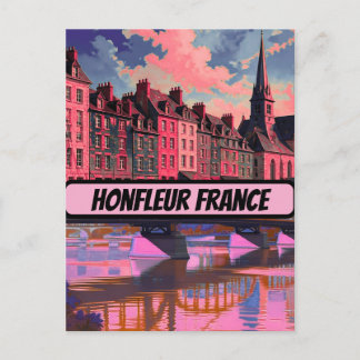 Cartão Postal Cartaz de Honfleur França Impressão de Viagem Vint