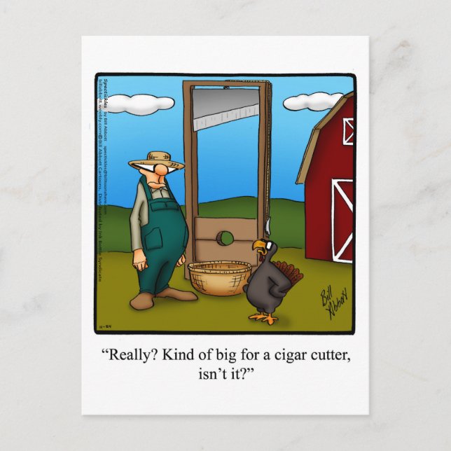 Cartão Postal Cartaz de humor de Ação de Graças Engraçado (Frente)