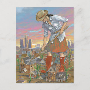 Cartão Postal Cartaz de jardinagem feminina