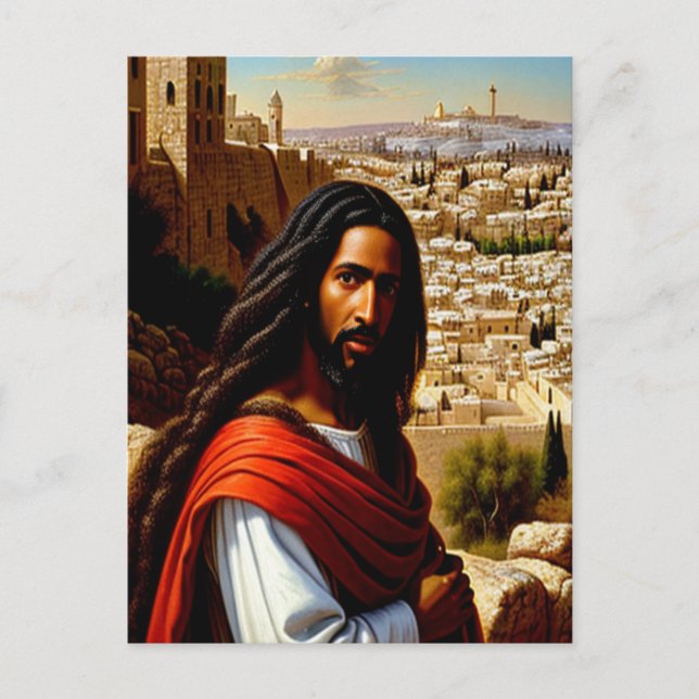 Cartão Postal Cartaz de Jesus em Jerusalém (Frente)