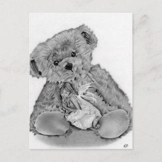 Cartão Postal Cartaz de Leite com Urso de Teddy
