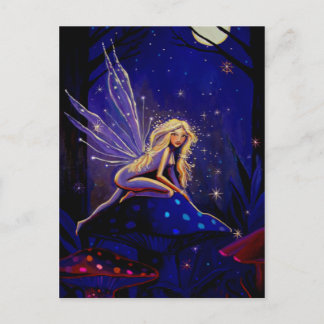 Cartão Postal Cartaz de Lua Mágica - Cartaz de Arte Fada