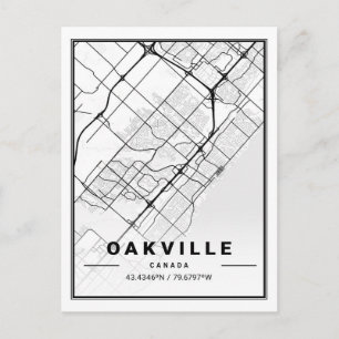Cartão Postal Cartaz de Mapa da Cidade de Oakville Ontario Canad