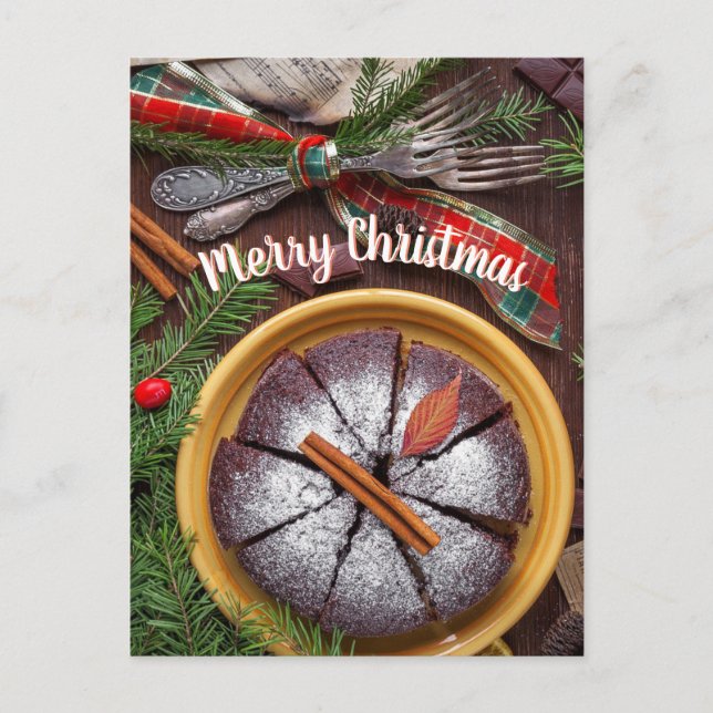 Cartão Postal Cartaz de mesa de Natal feliz (Frente)