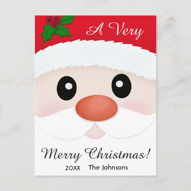 Cartão Postal Cartaz de Natal muito feliz Férias felizes (Frente)