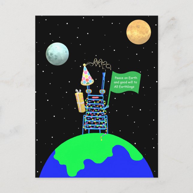 Cartão Postal Cartaz de Natal sobre alienígena de Jo Images (Frente)