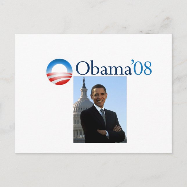 Cartão Postal Cartaz de Obama '08 (Frente)