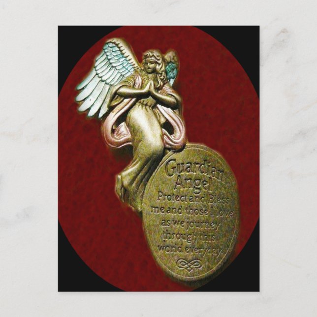 Cartão Postal Cartaz de oração do anjo da Guarda (Frente)