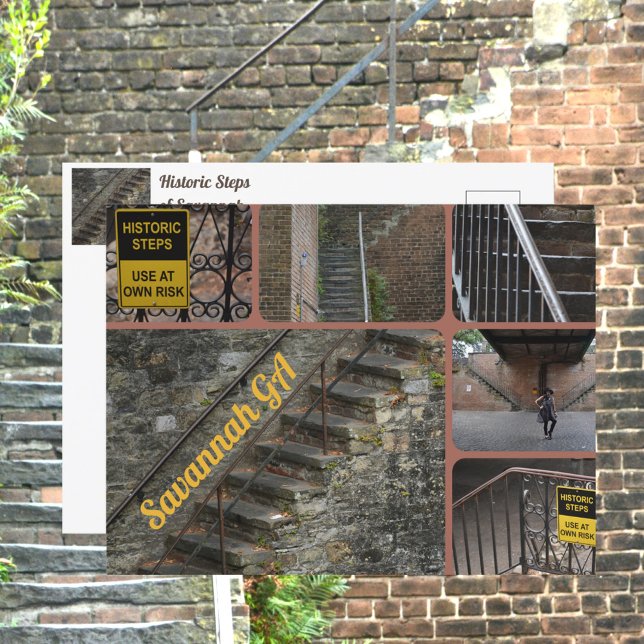 Cartão Postal Cartaz de Passos Históricos de Savannah Georgia (Criador carregado)