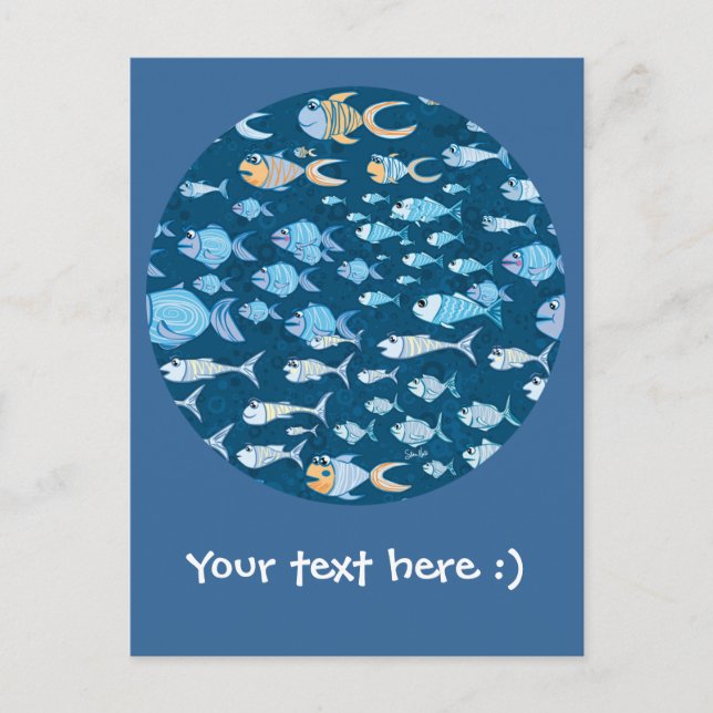 Cartão Postal Cartaz de Peixe Demasiado (Frente)