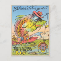 Cartaz de Pesca Engraçado Cartografia de Pescador