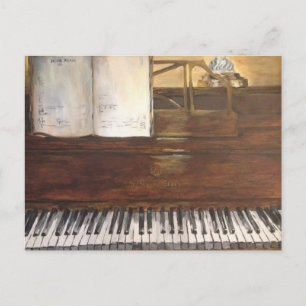 Cartão Postal Cartaz de pintura em piano por Willowcatdesigns