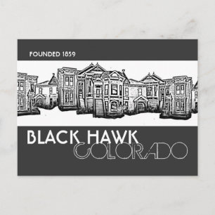 Cartão Postal Cartaz de prédios antigos da cidade de Black Hawk