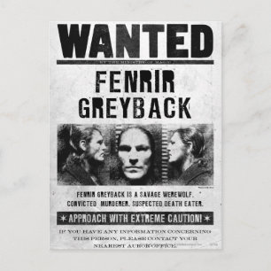 Cartão Postal Cartaz de Procura de Fenrir Greyback