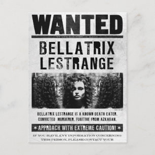 Cartão Postal Cartaz de Procurada Bellatrix Lestrange