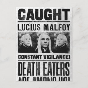 Cartão Postal Cartaz de Procurado de Lucius Malfoy