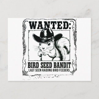 Cartão Postal Cartaz de Procurado Esquilo Engraçado | Bandido da
