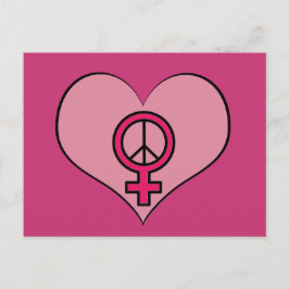 Cartão Postal Cartaz de protesto cardíaco com amor aos direitos 