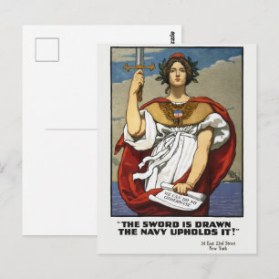 Cartão Postal Cartaz de Recrutamento da Marinha da Primeira Guer