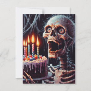 Cartão Postal Cartaz de saudação de aniversário dobrado pelo esq