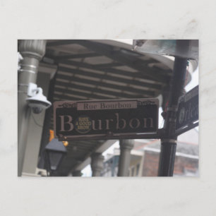 Cartão Postal Cartaz de Sinal da Rua Bourbon