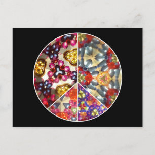 Cartão Postal Cartaz de Sinal de Paz do Caleidoscópio