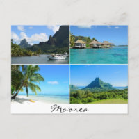 Cartaz de texto de colagem de paisagens de Moorea