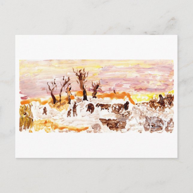 Cartão Postal Cartaz de trabalho, céu cor-de-rosa (Frente)