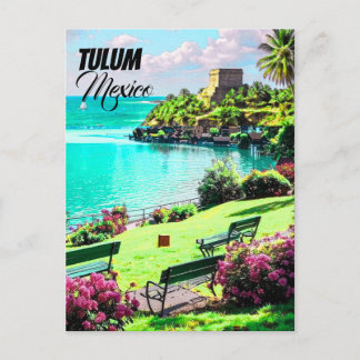 Cartão Postal Cartaz de Tulum, Impressão de Tulum, Cartaz de Via