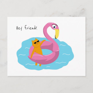 Cartão Postal Cartaz de verão com gato