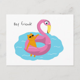 Cartão Postal Cartaz de verão com gato