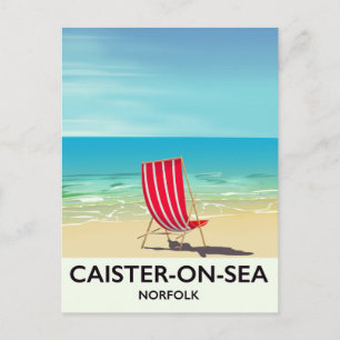 Cartão Postal Cartaz de viagem à beira-mar de Caister-on-Sea