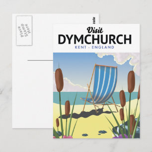 Cartão Postal Cartaz de viagem à beira-mar de Dymchurch Kent